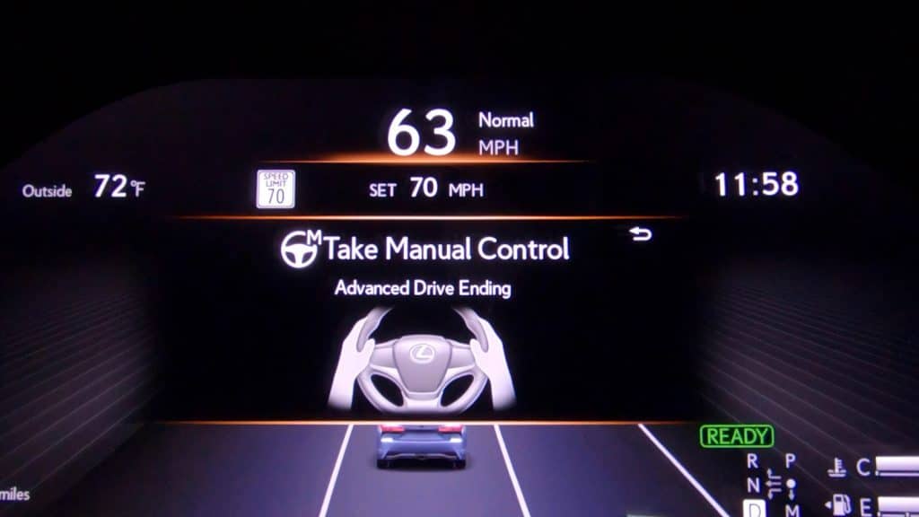 Toyota Teammate manual control warning